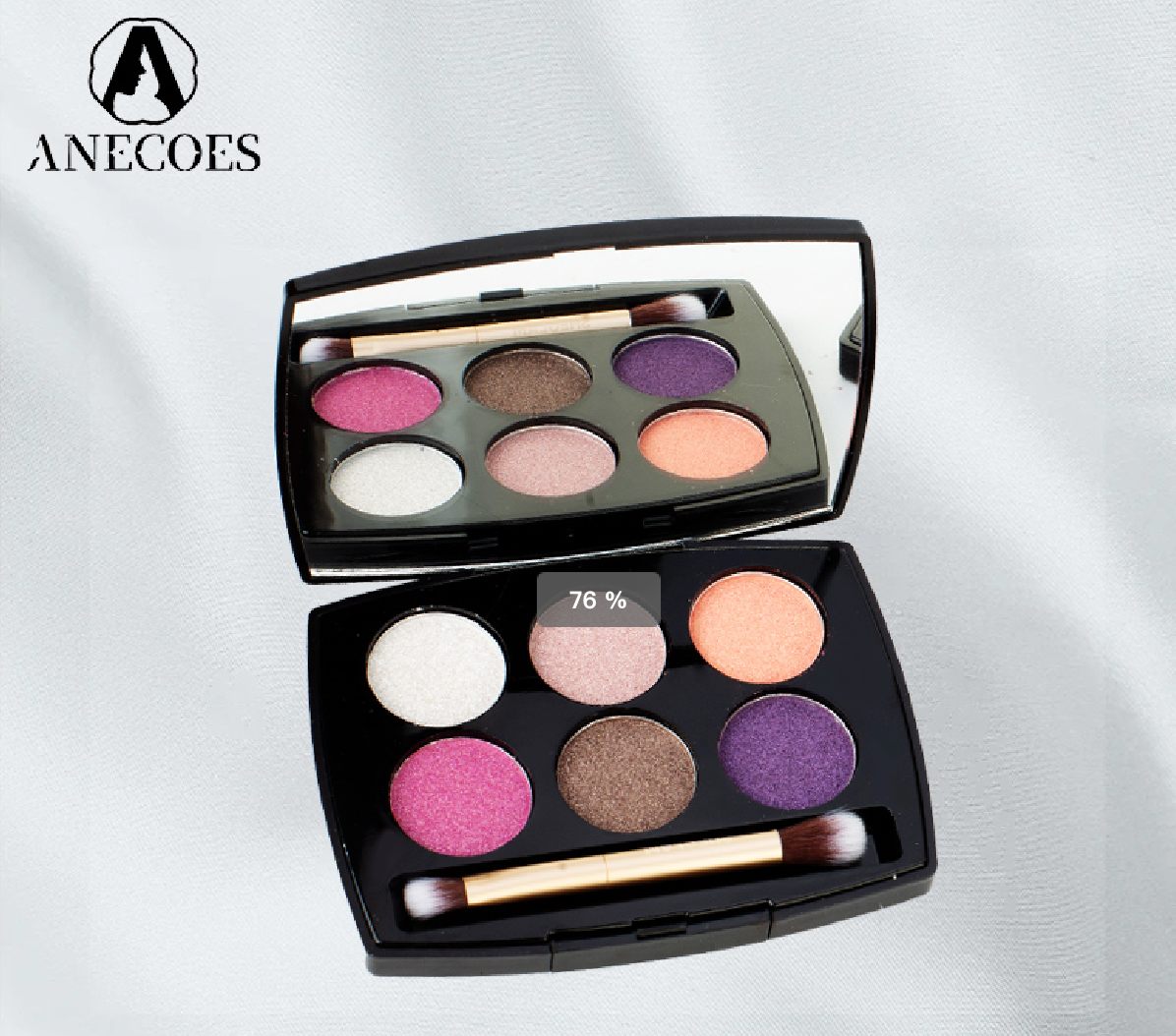 Eyeshadow Palette 6 Colors Colorful lights Evening , multicolor Tone Matte Finish Eyeshadow Cosmetics ( With Mirror And Brush ) Blend Flawless-From 【ANECOES】